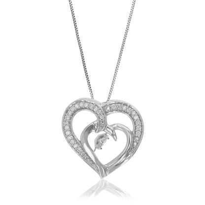 Double Heart Diamond Pendant Necklace