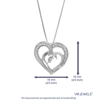 Double Heart Diamond Pendant Necklace