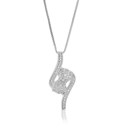 Cross Over Diamond Pendant Necklace