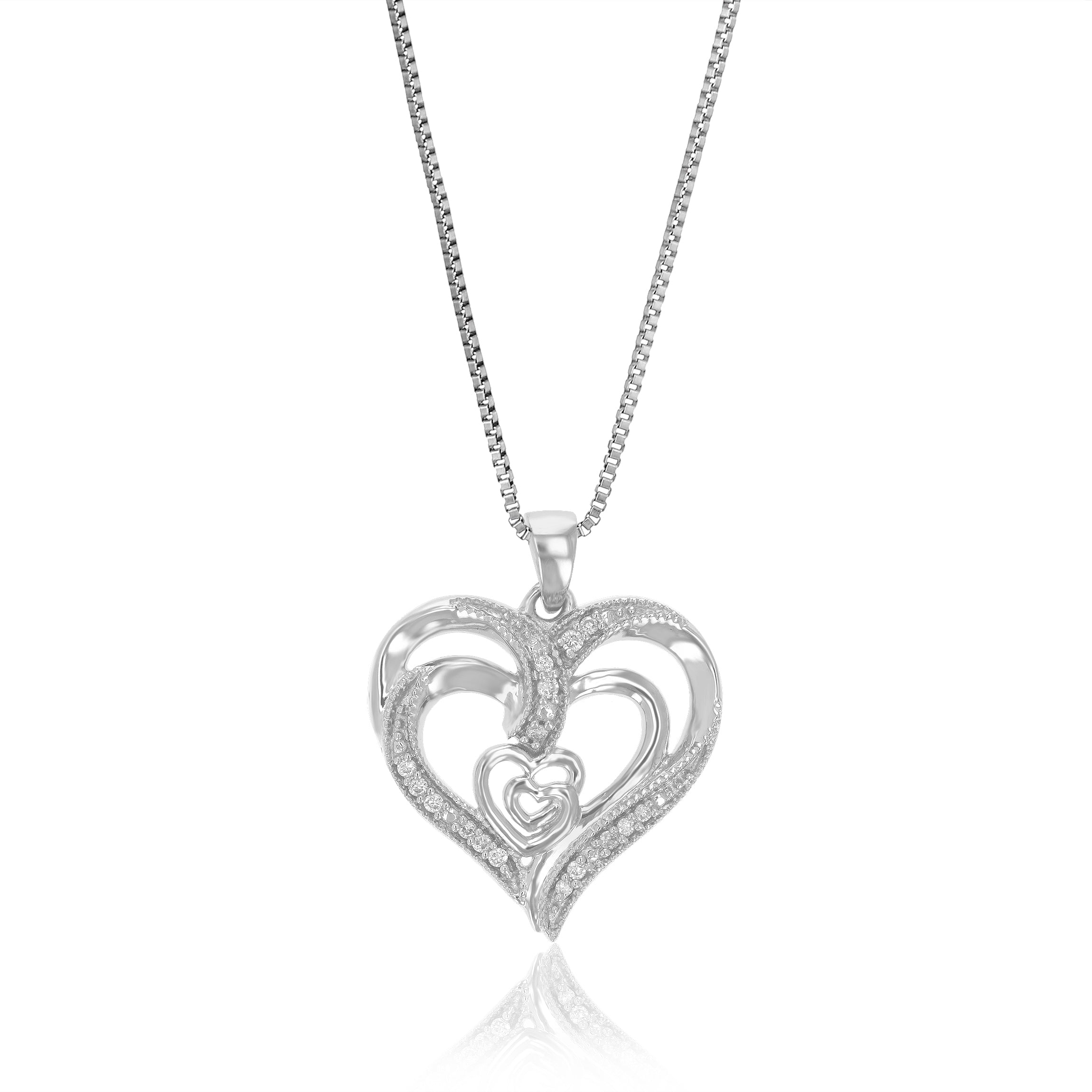 Multi Heart Lab Diamond Pendant Necklace