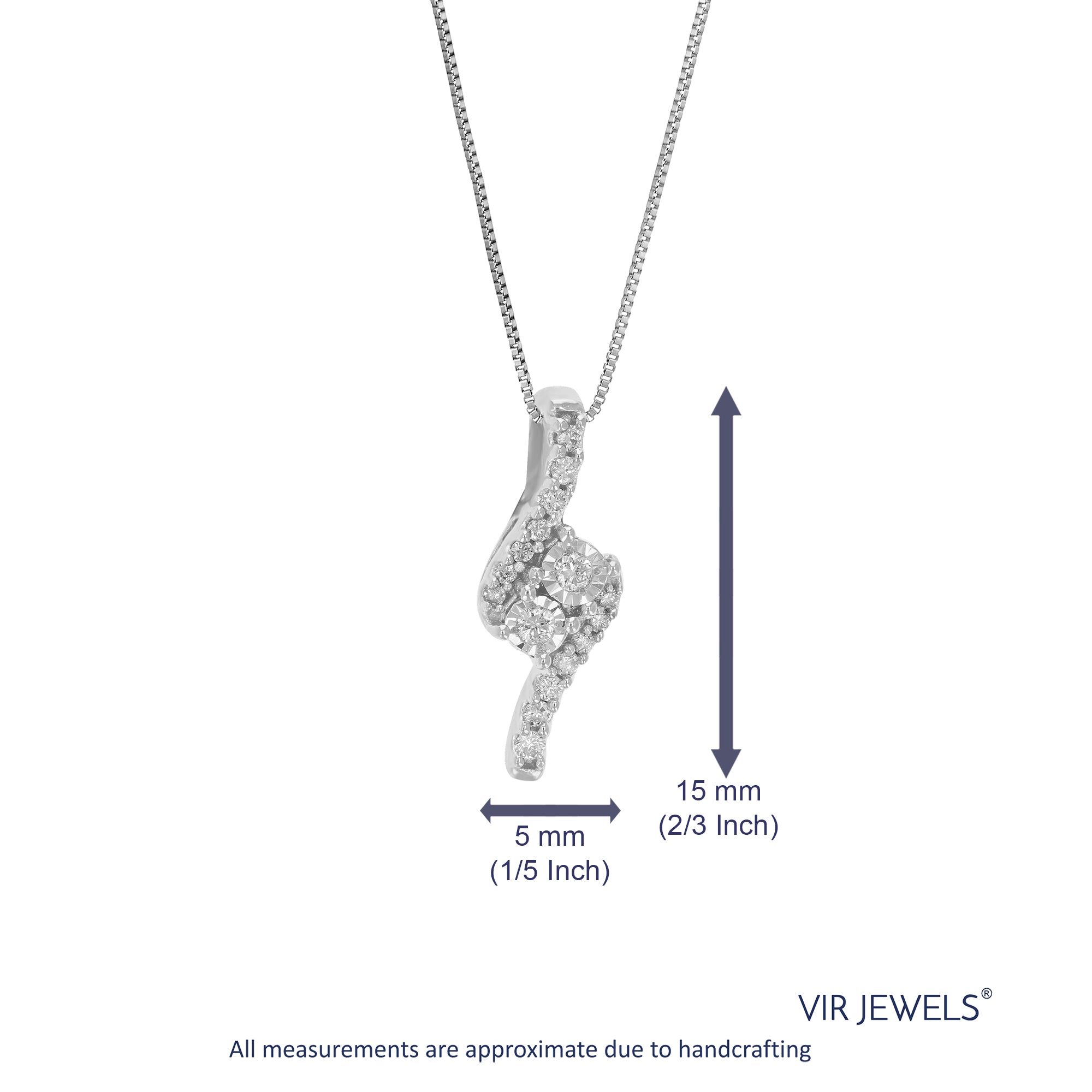 Interconnected Lab Diamond Pendant Necklace