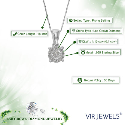 Round Composite Diamond Pendant Necklace