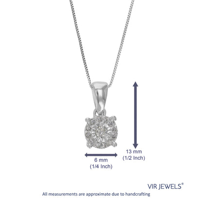 Round Composite Diamond Pendant Necklace