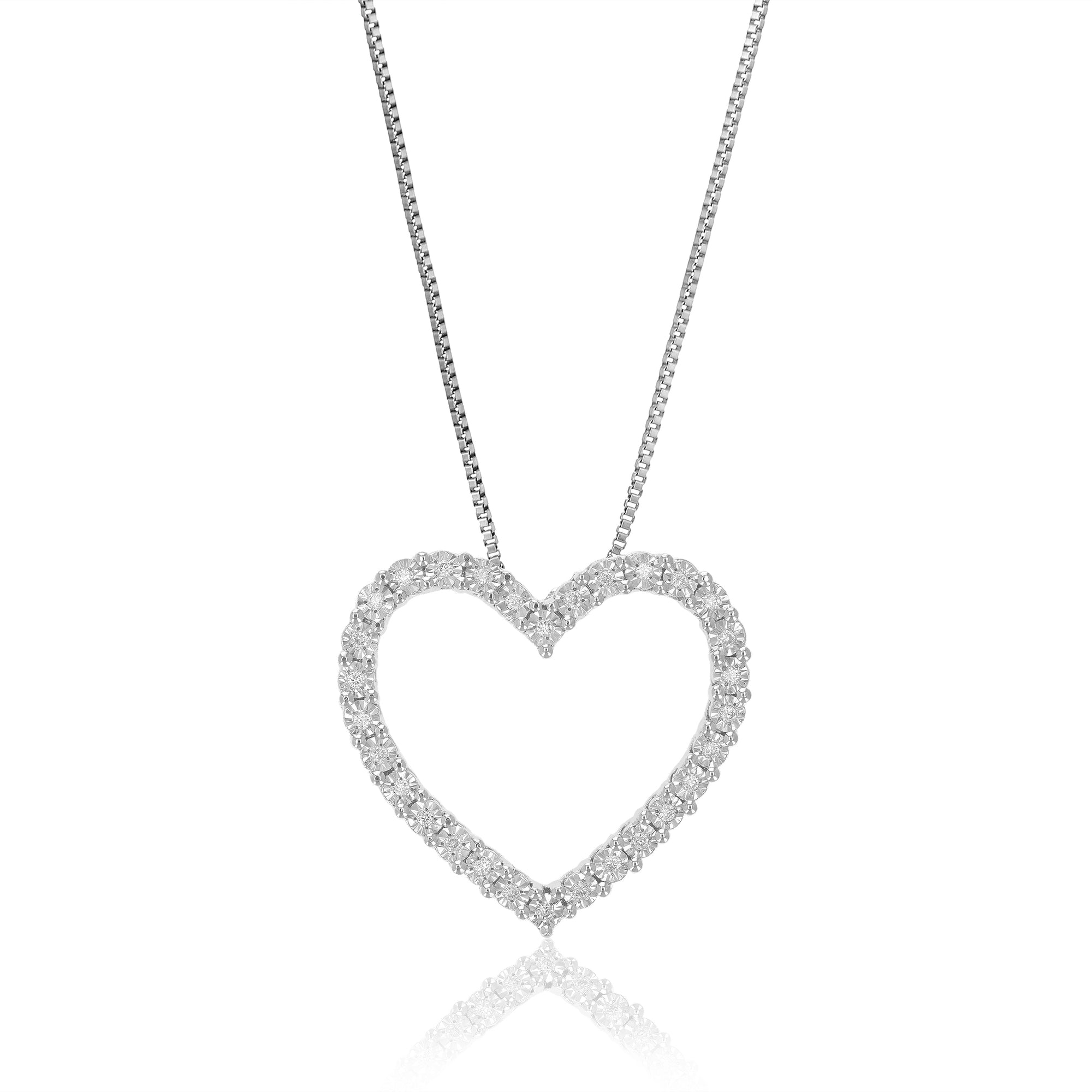 Heart Necklaces for Women 925 Silver Gold Chain Diamond Heart