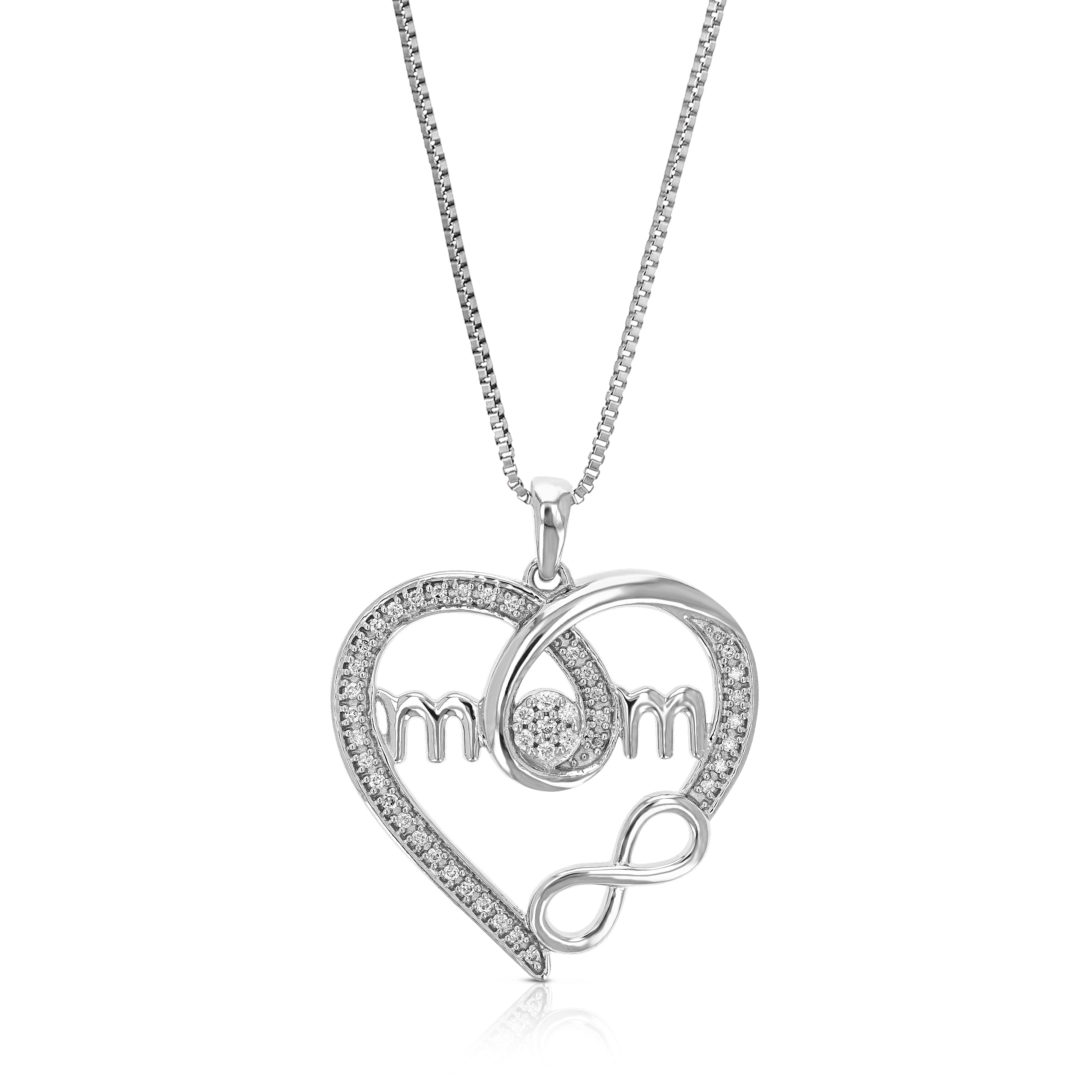 Mom Infinite Love Diamond Pendant Necklace