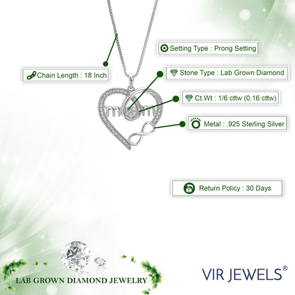 Mom Infinite Love Diamond Pendant Necklace