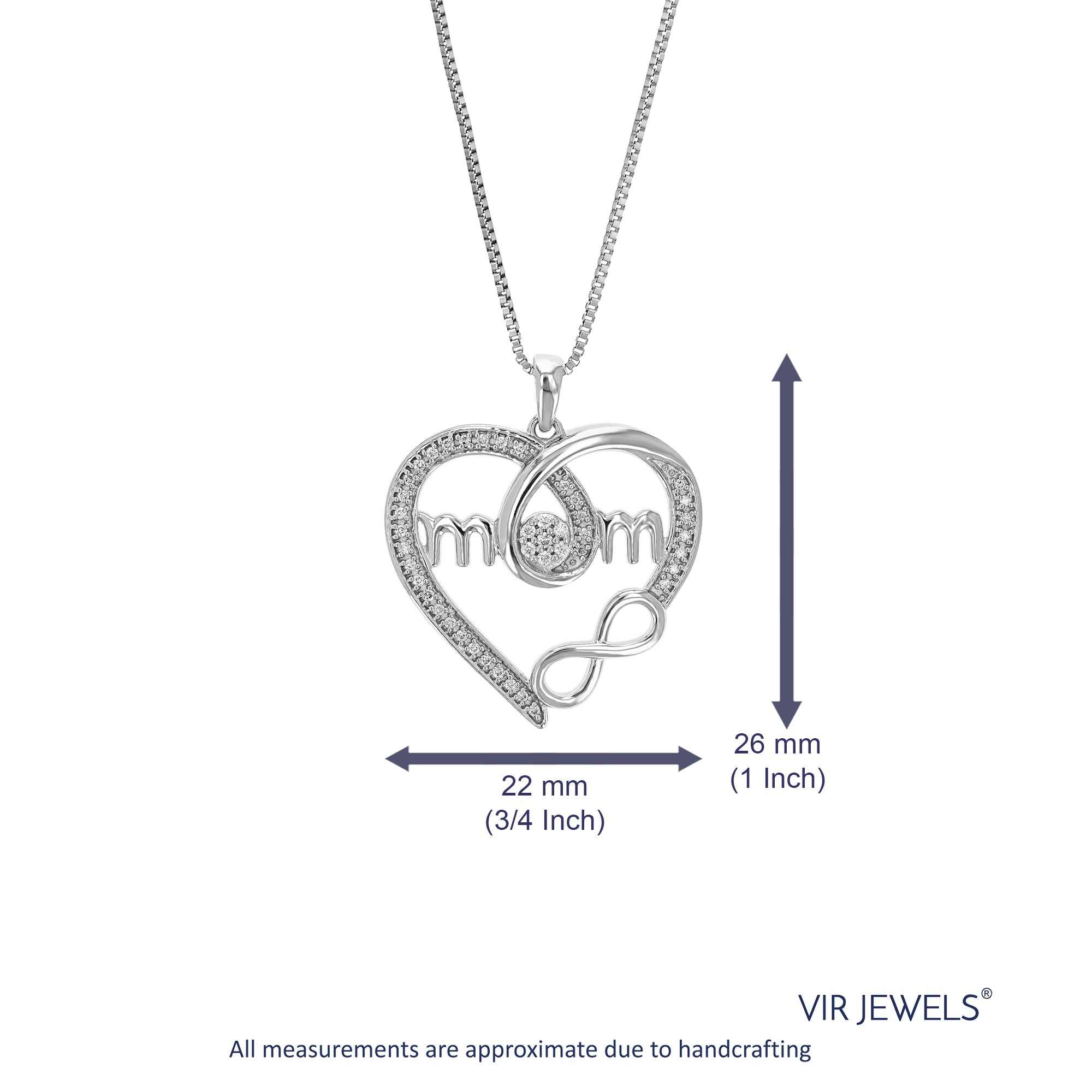 Mom Infinite Love Diamond Pendant Necklace