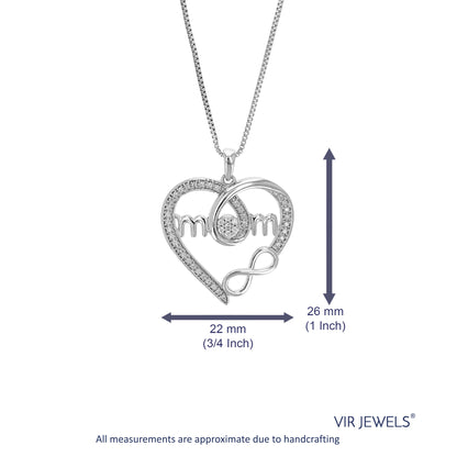 Mom Infinite Love Diamond Pendant Necklace