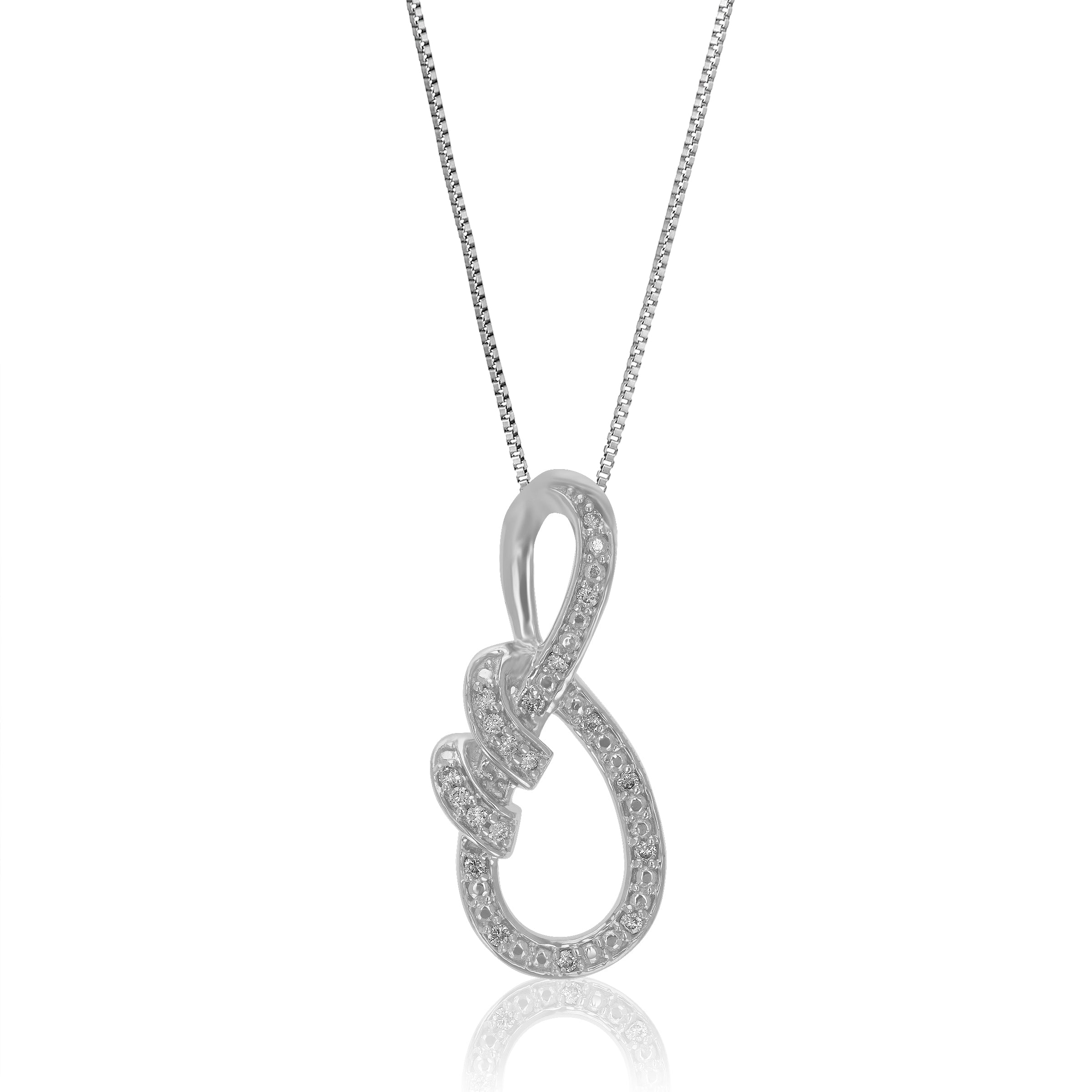 Infinity Bow Lab Diamond Pendant Necklace