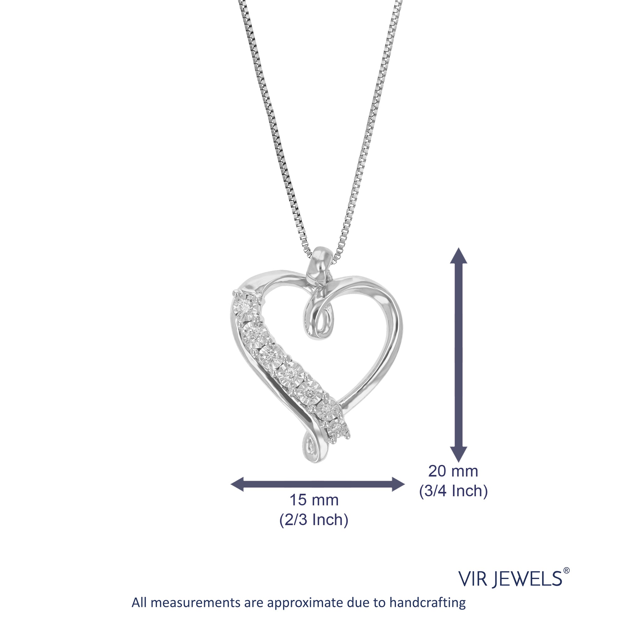 Heart Lab Diamond Pendant Necklace