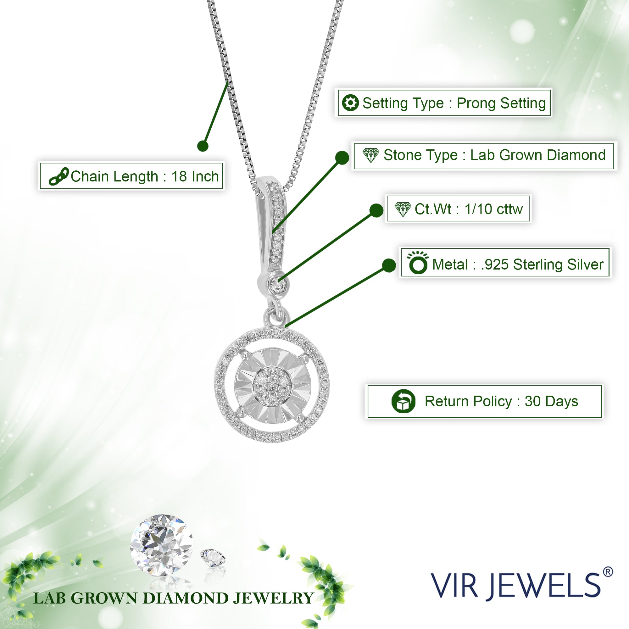 Fashion Lab Diamond Pendant Necklace