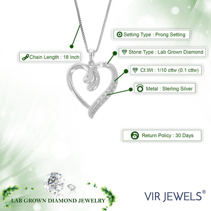 Heart Lab Diamond Pendant Necklace