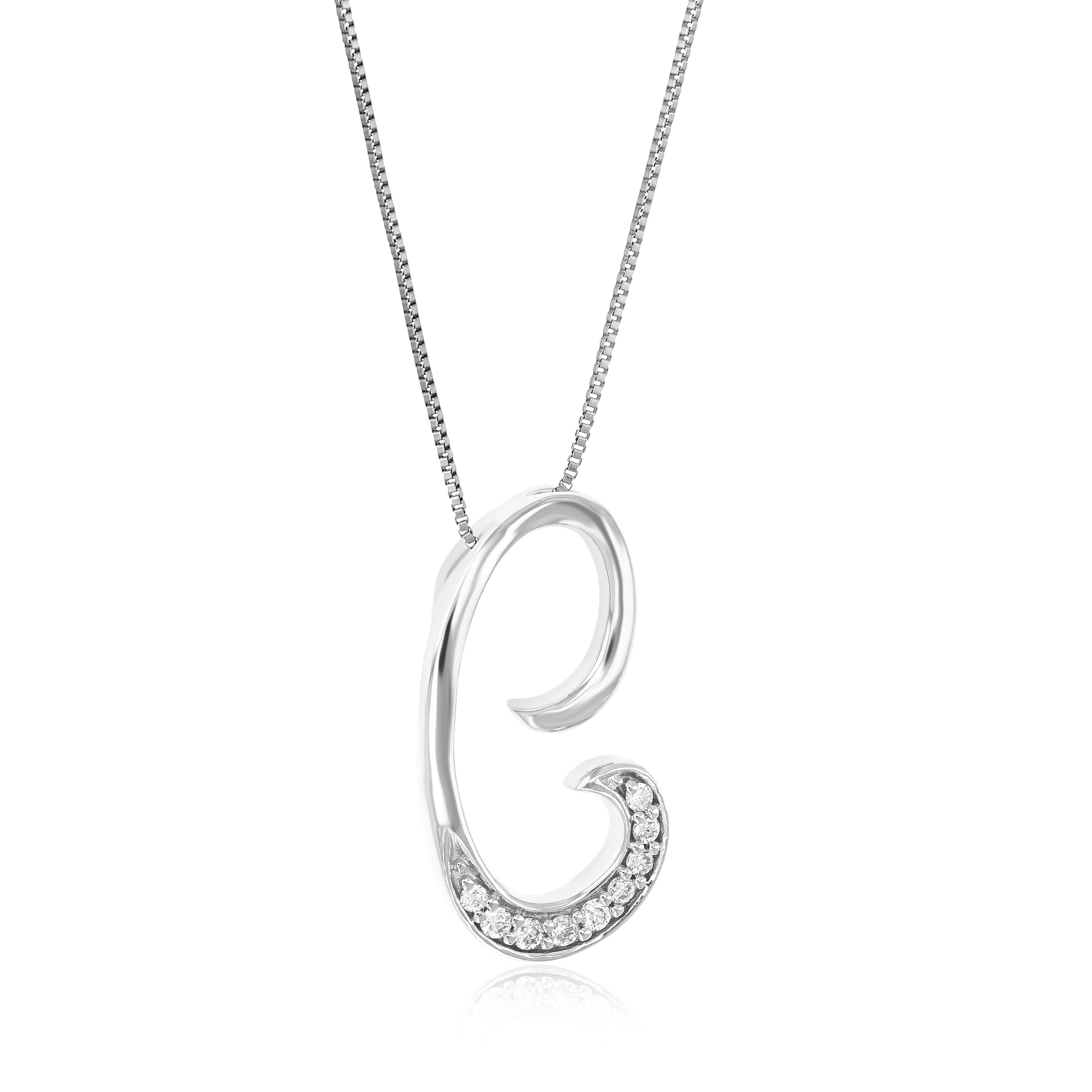 Lab Diamond Alphabet Pendant Necklace