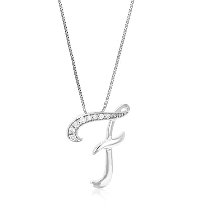 Lab Diamond Alphabet Pendant Necklace