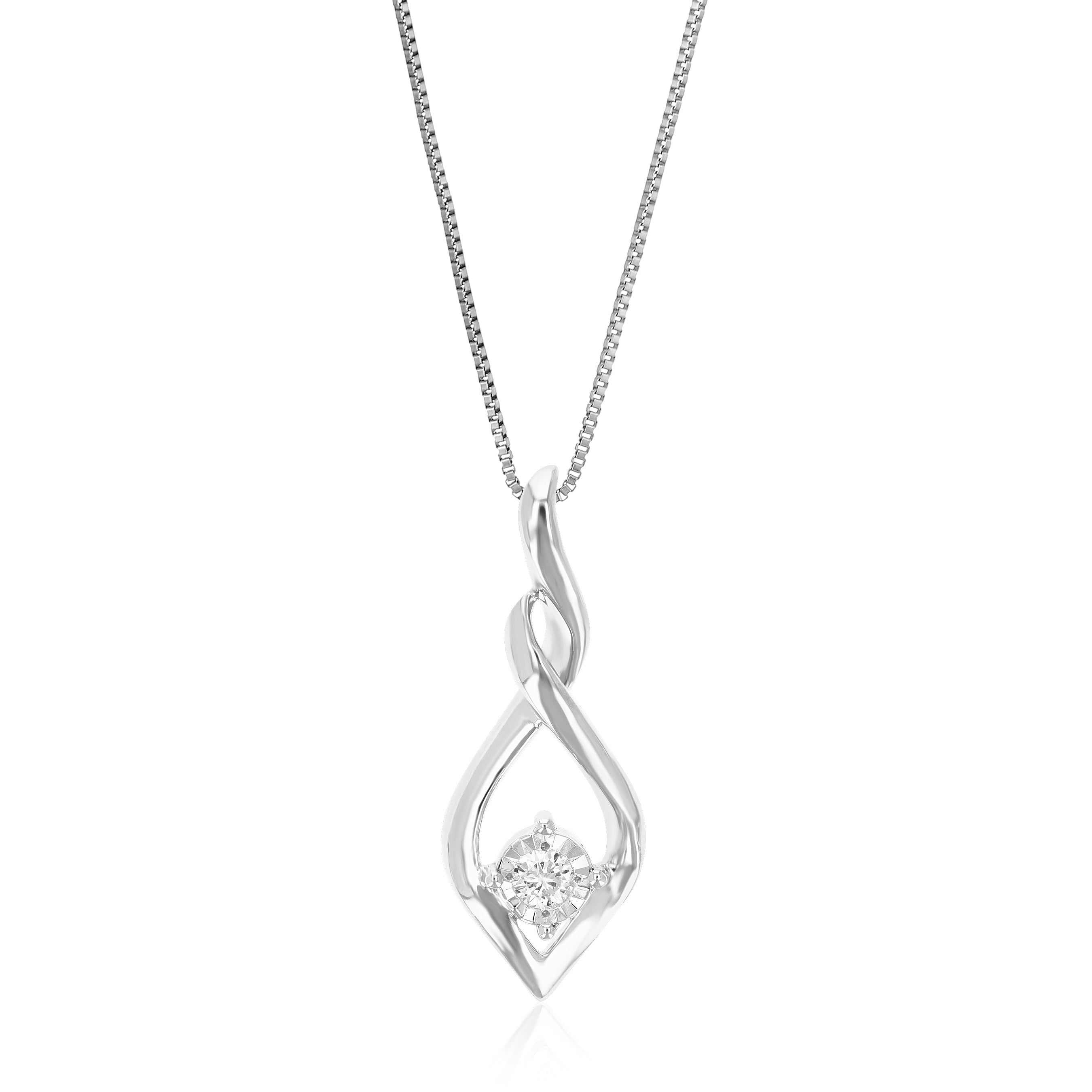 Leaf Drop Diamond Pendant Necklace