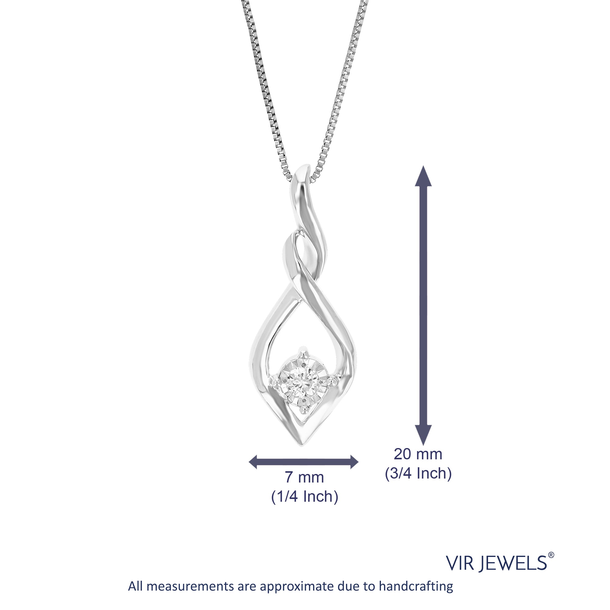 Leaf Drop Diamond Pendant Necklace