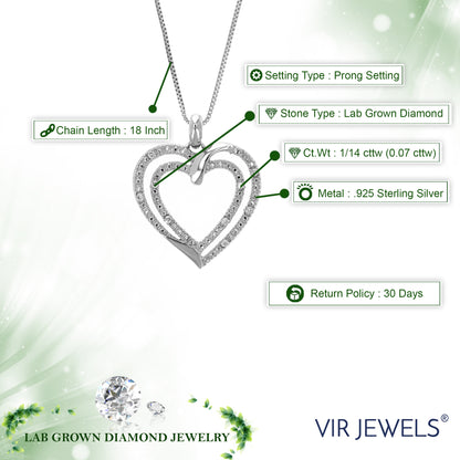 Heart Lab Diamond Pendant Necklace