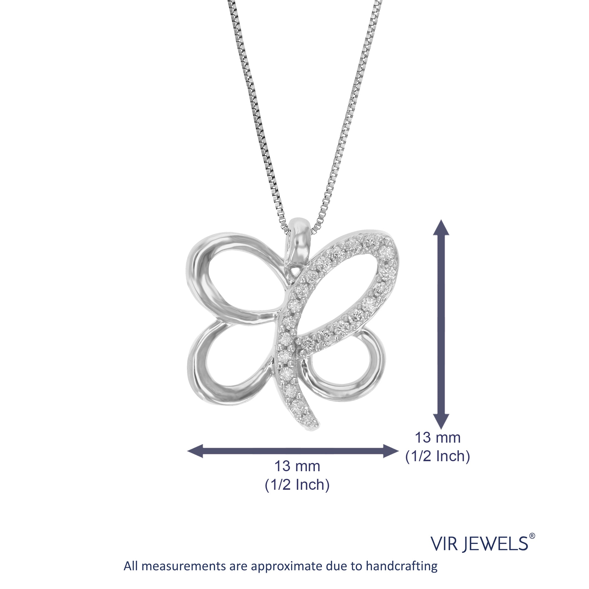 Butterfly Lab Diamond Pendant Necklace