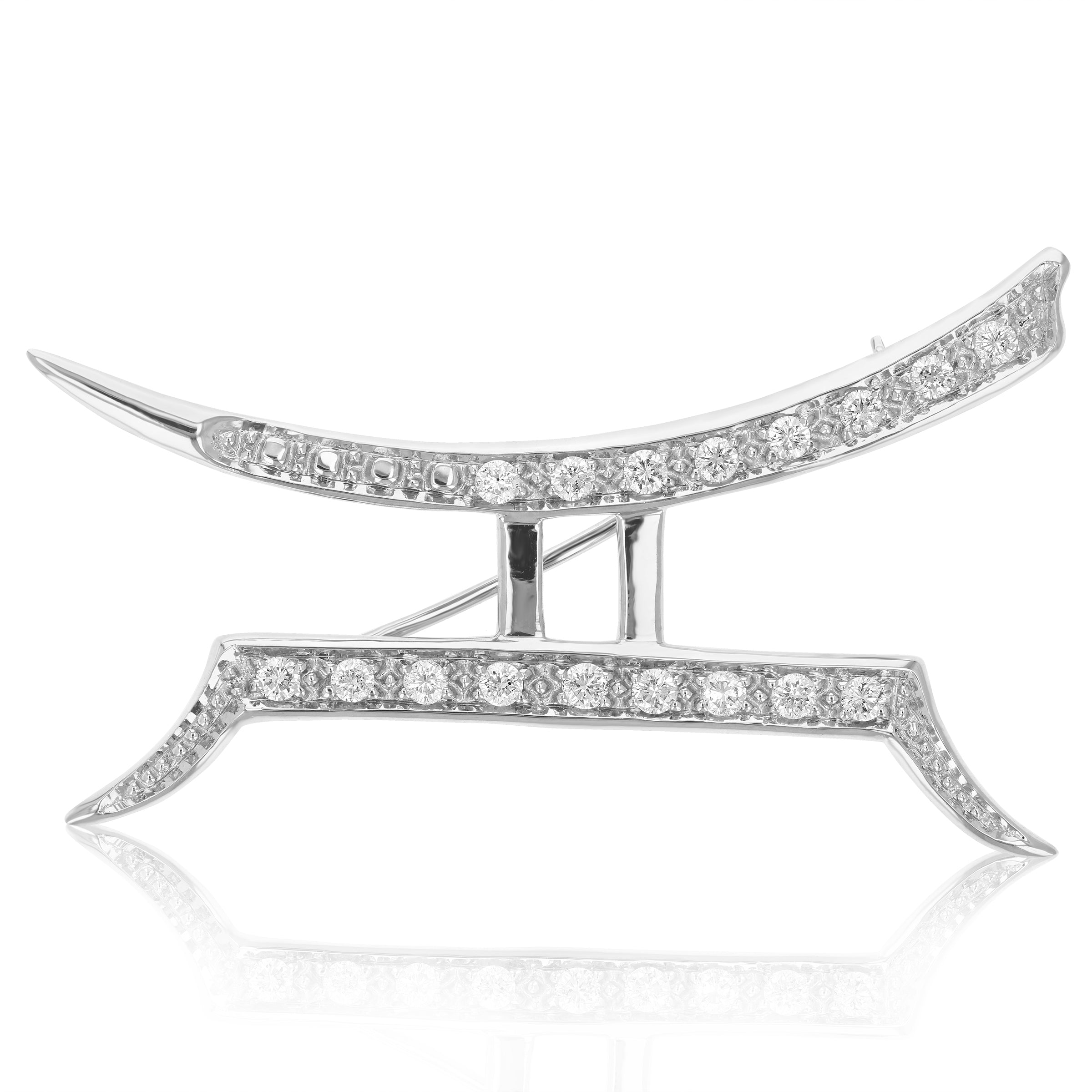 Gleaming Diamond Prong Set Brooch Pin