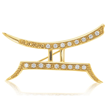 Gleaming Diamond Prong Set Brooch Pin