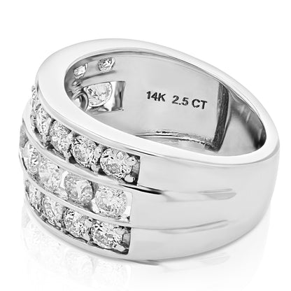 Three Row Diamond Wedding Band