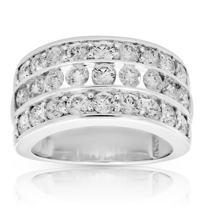 Three Row Diamond Wedding Band