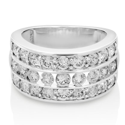 Three Row Diamond Wedding Band