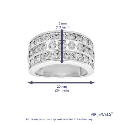 Three Row Diamond Wedding Band