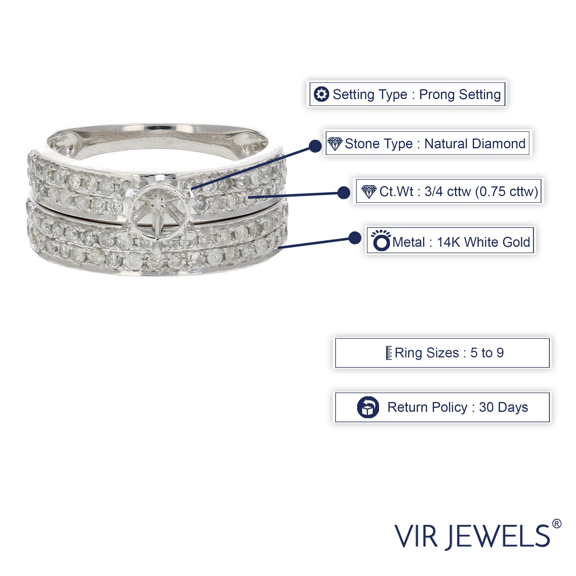 Semi Mount Bridal Ring Set