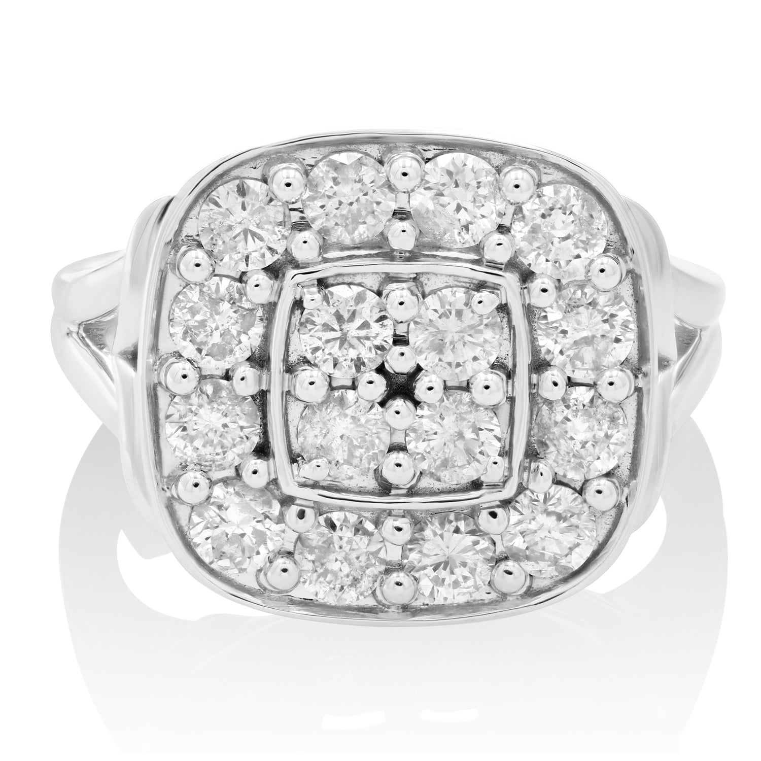 Cushion Split Shank Engagement Ring