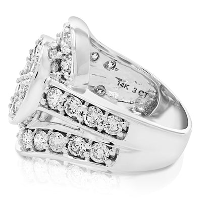 Oval Cluster Diamond Engagement Ring