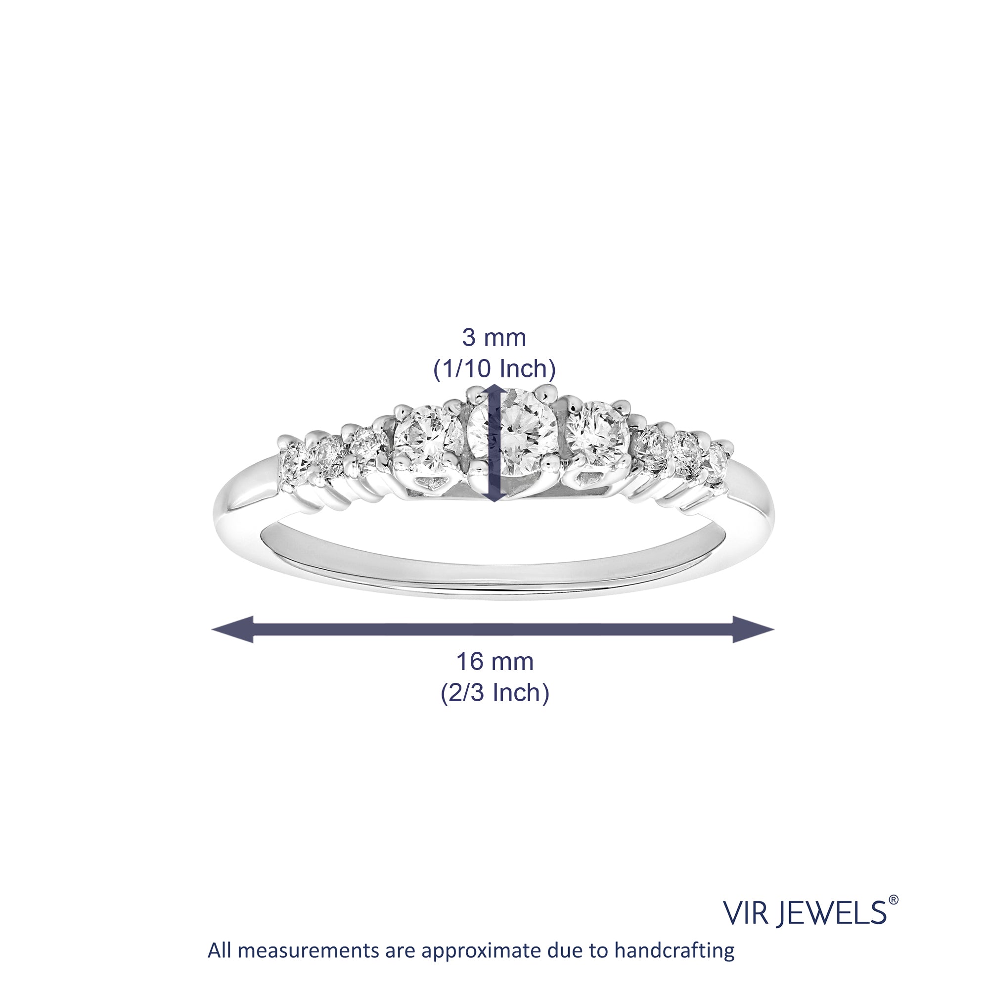 Diamond Graduated Three Stone Ring