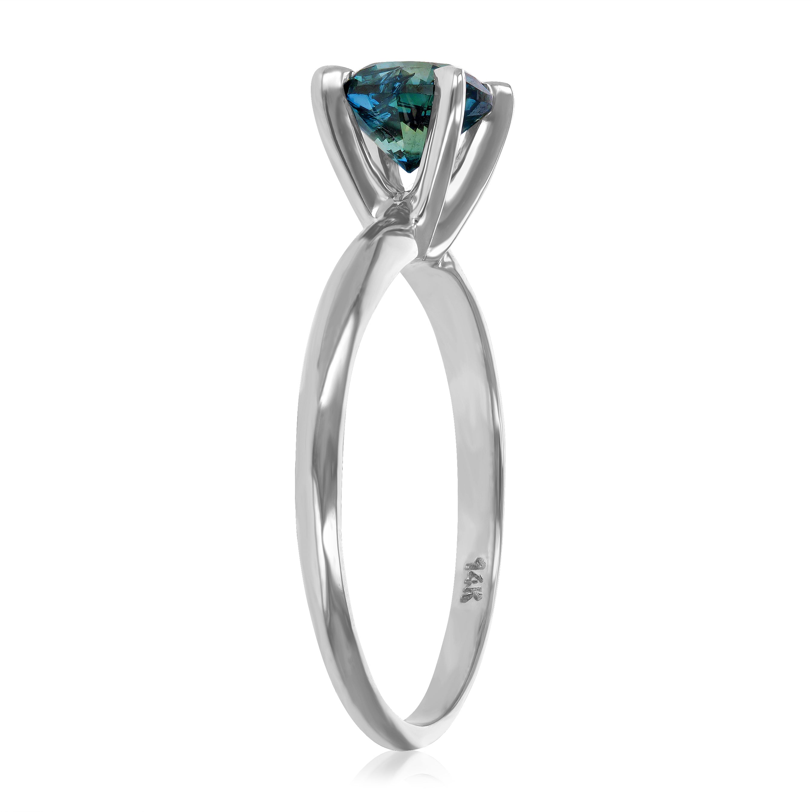 Blue Solitaire Diamond Ring