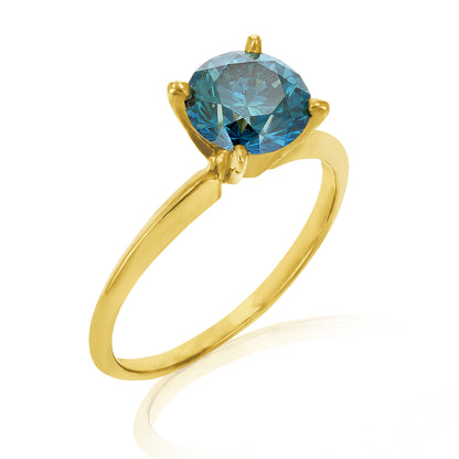 Blue Solitaire Engagement Ring