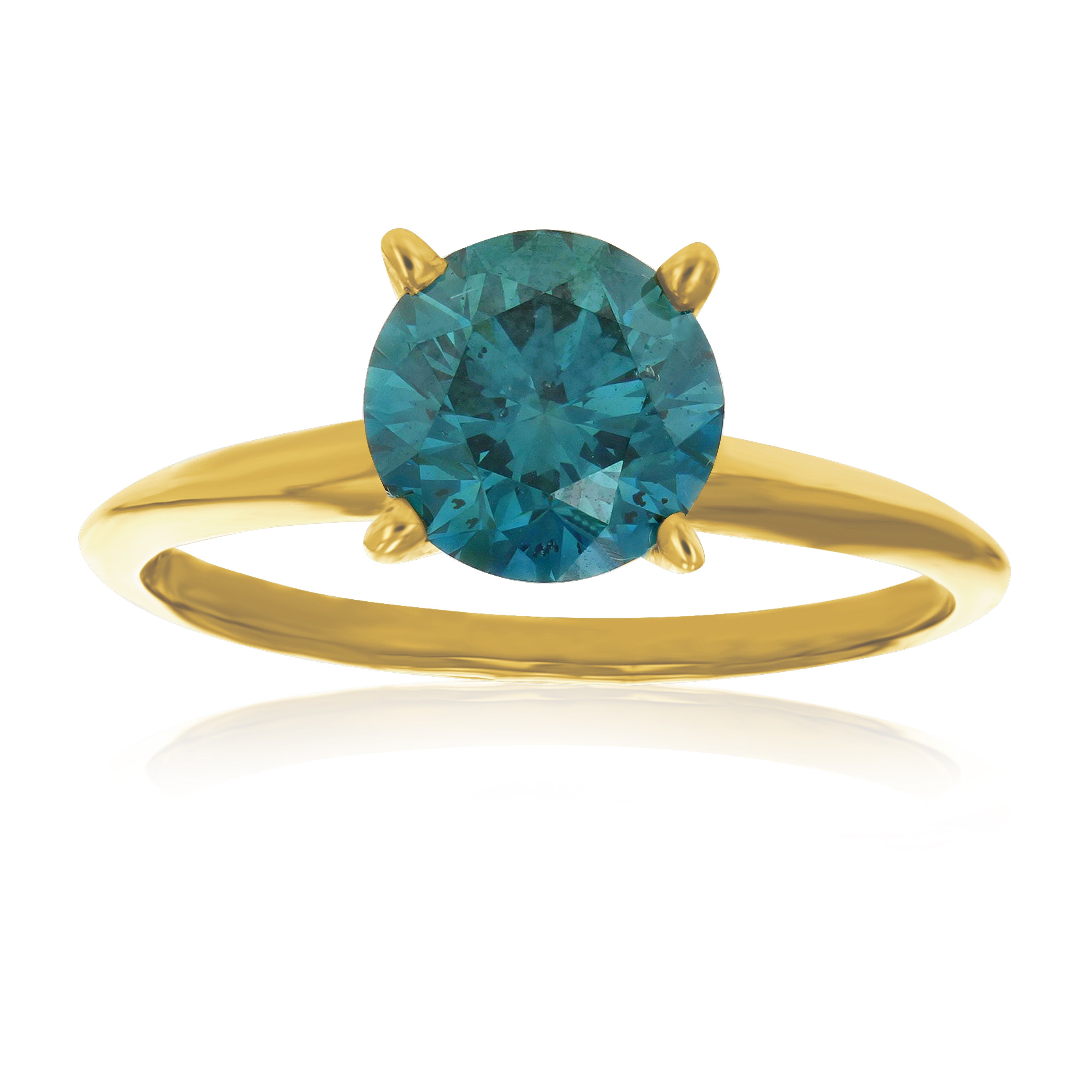 Blue Solitaire Engagement Ring