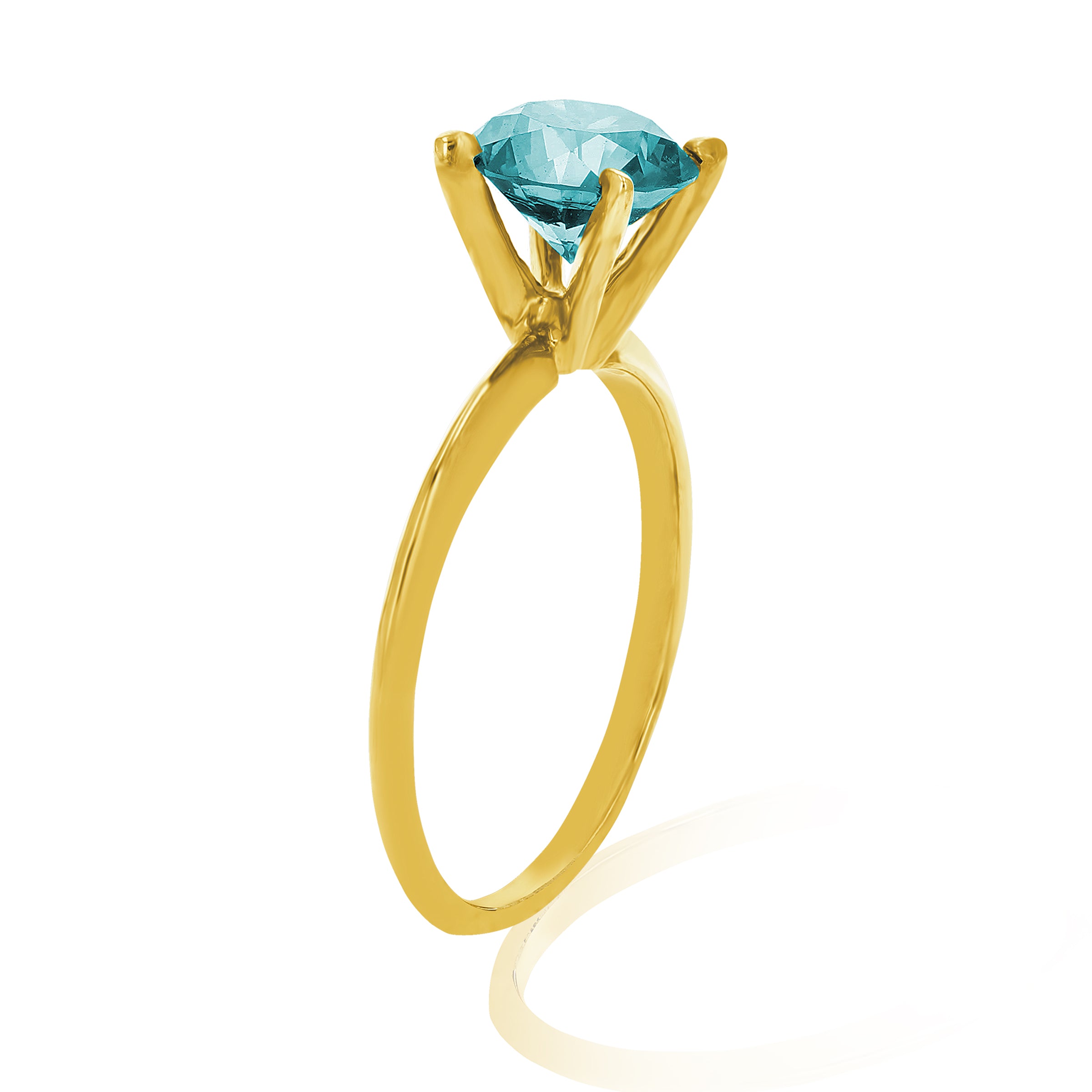 Blue Solitaire Engagement Ring