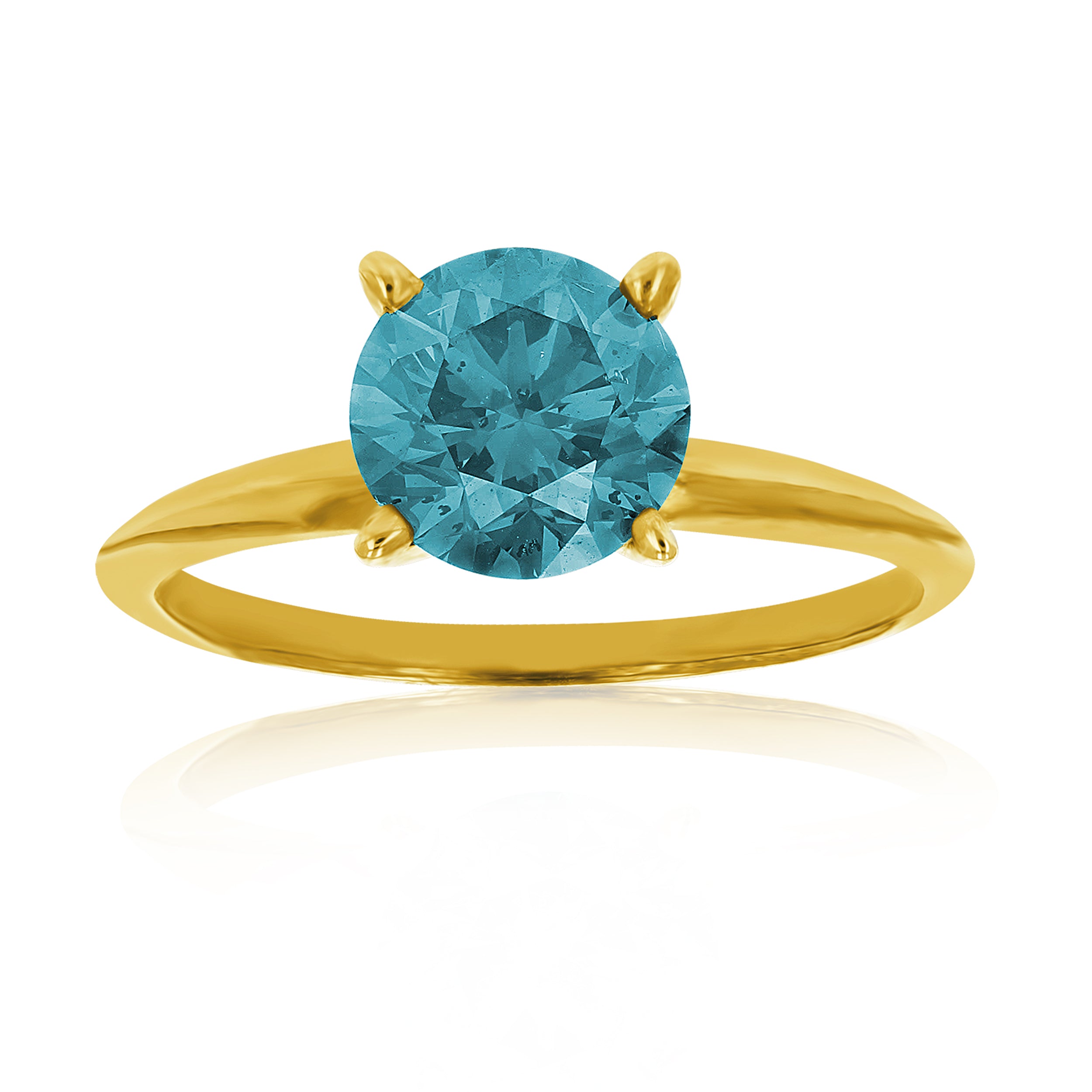 Blue Solitaire Engagement Ring