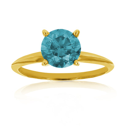 Blue Solitaire Engagement Ring