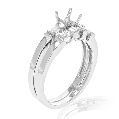 Semi Mount 3 Stone Diamond Ring Set