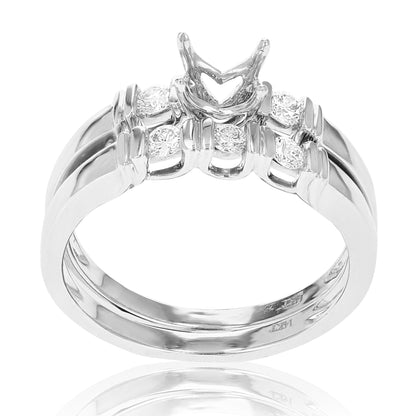 Semi Mount 3 Stone Diamond Ring Set