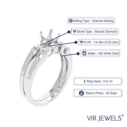 Semi Mount 3 Stone Diamond Ring Set