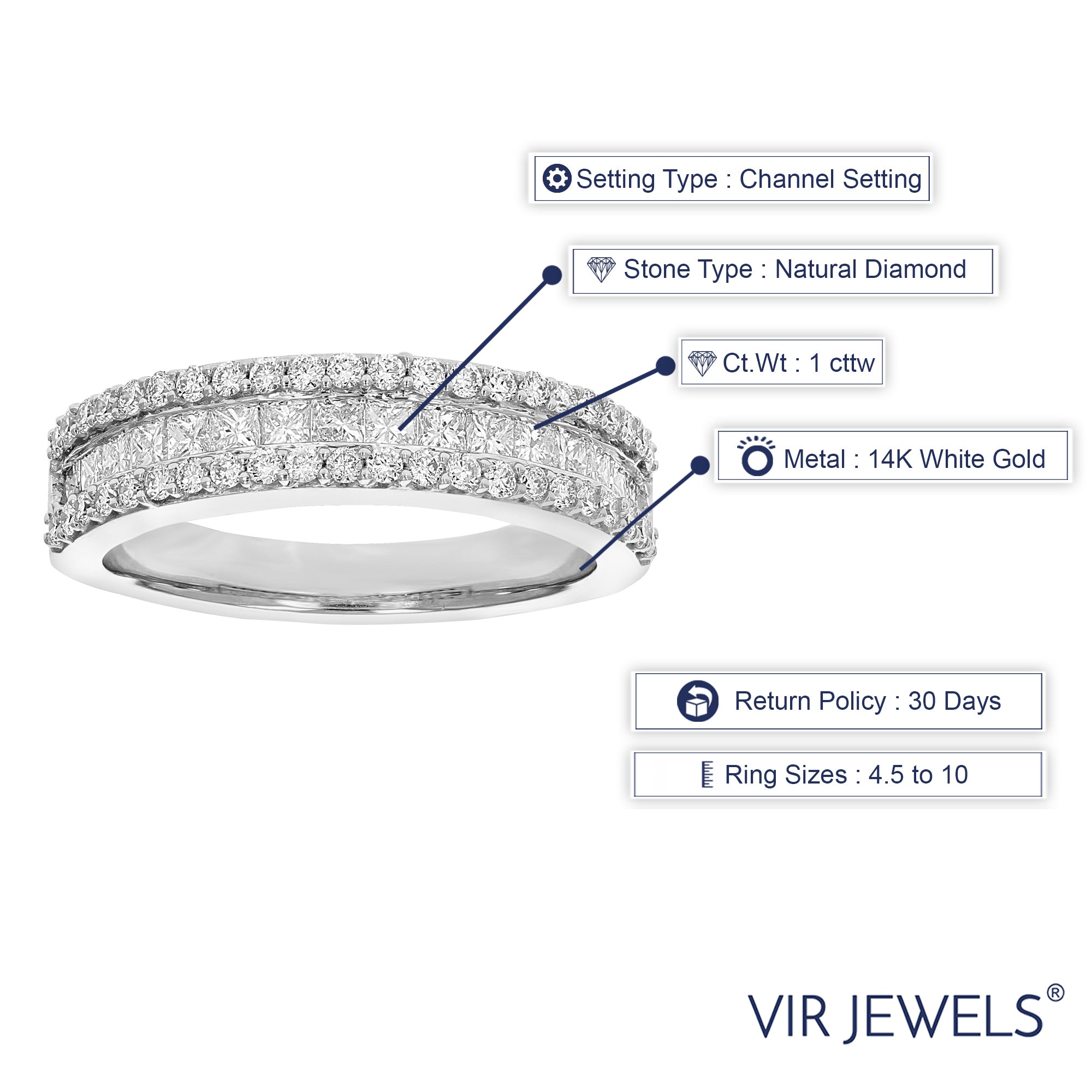 Multi row Diamond Band