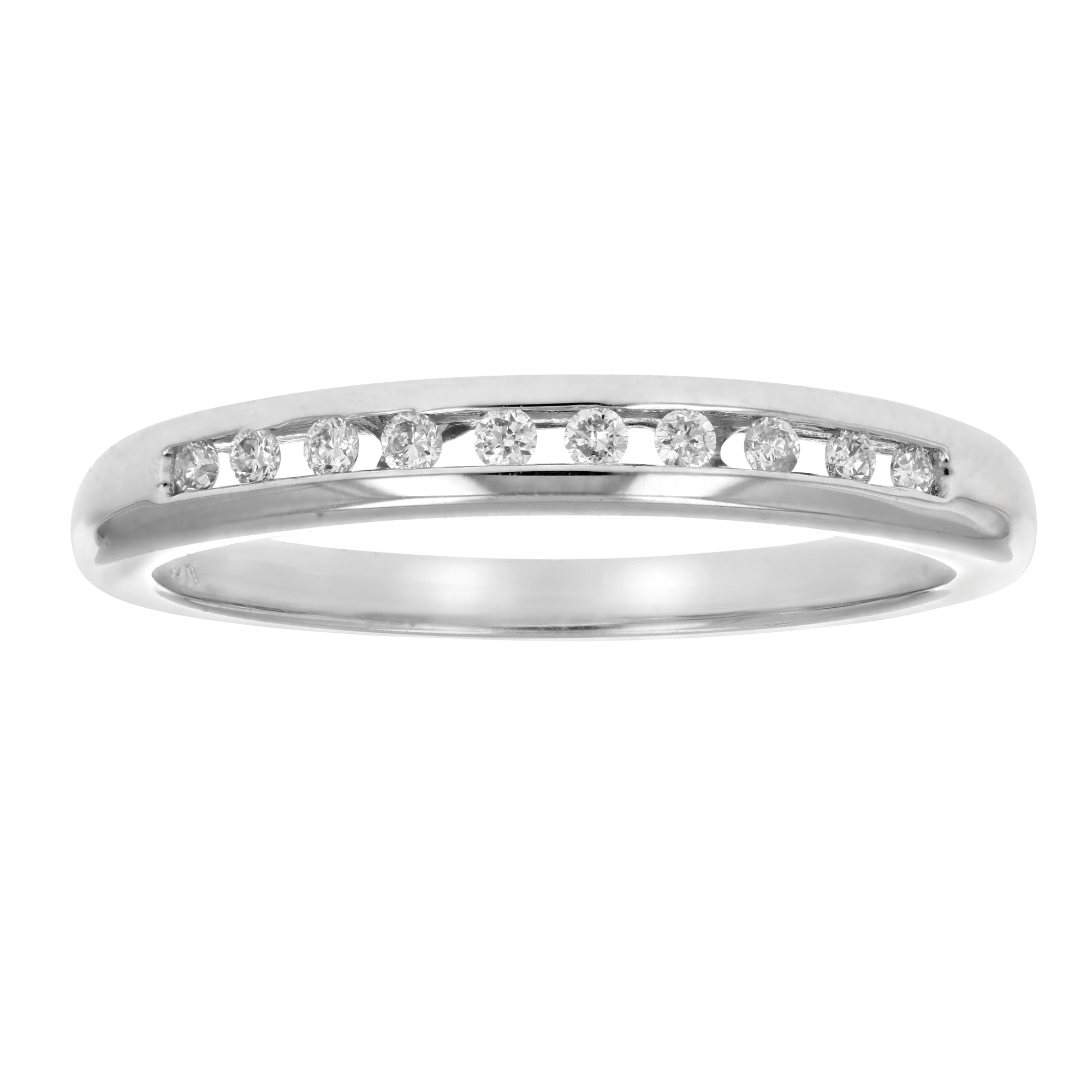 Diamond Channel Wedding Band in 10k Gold