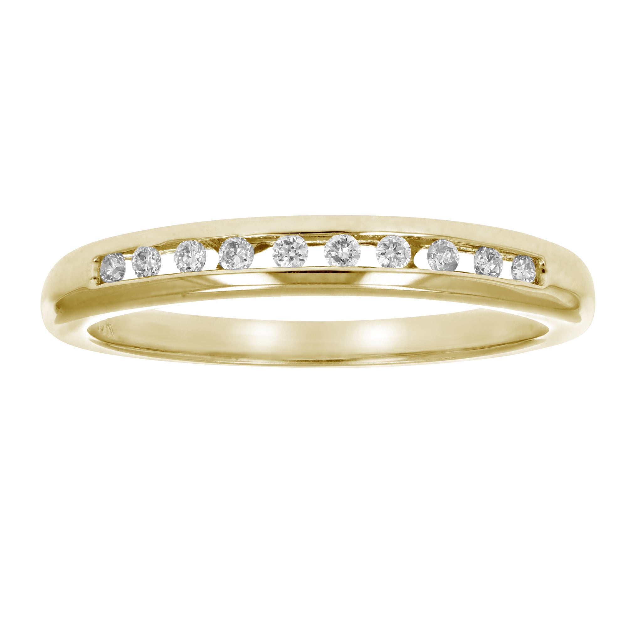 Diamond Channel Wedding Band in 10k Gold