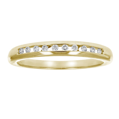 Diamond Channel Wedding Band in 10k Gold