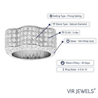 Multi Row Diamond Wedding Band