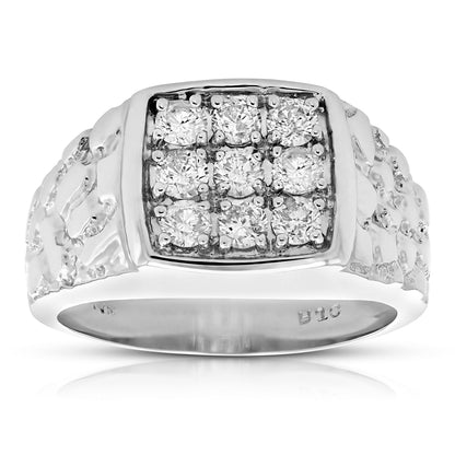 Cushion Cluster Diamond Men's Ring