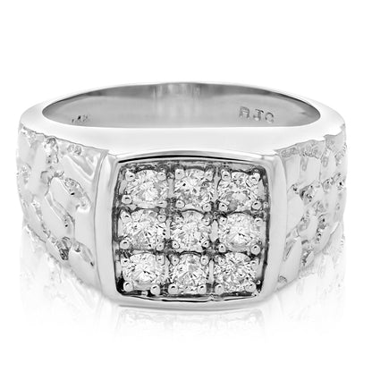 Cushion Cluster Diamond Men's Ring