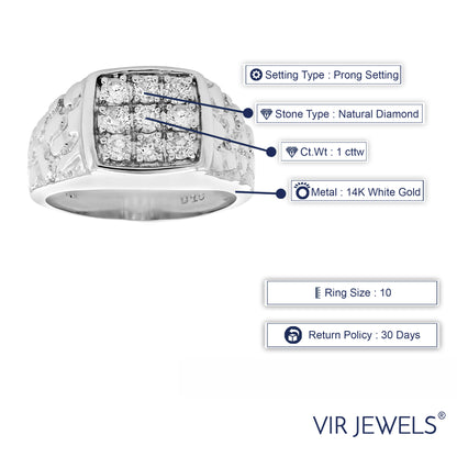 Cushion Cluster Diamond Men's Ring