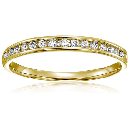 Diamond Channel Wedding Band in 10k Gold